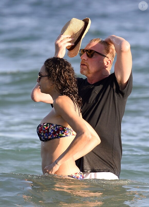 Exclusif - Boris Becker et sa femme Lilly Becker en vacances à Ibiza en Espagne le 26 juillet 2015.
