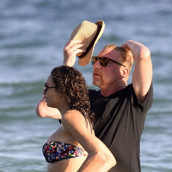 Exclusif - Boris Becker et sa femme Lilly Becker en vacances à Ibiza en Espagne le 26 juillet 2015.