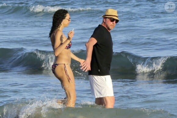 Exclusif - Boris Becker et sa ravissante femme Lilly Becker en vacances à Ibiza en Espagne le 26 juillet 2015.