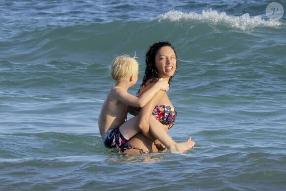 Exclusif - -Lilly Becker et son fils Amadeus (5 ans) en vacances à Ibiza en Espagne le 26 juillet 2015.