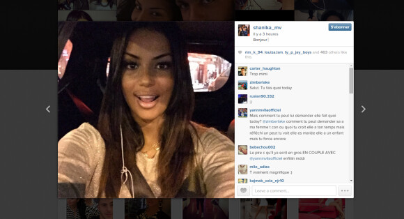 Le selfie de Shanika, la femme de Yann M'Vila, qui a provoqué la colère du joueur contre certains internautes - janvier 2015