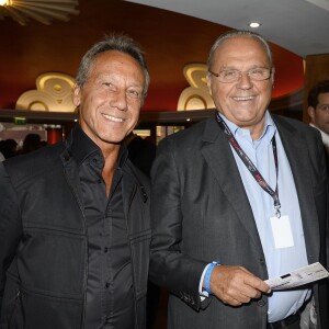 Daniel Moyne, Gérard Louvin - Backstage - Jean-Marie Bigard fête ses 60 ans au Grand Rex à Paris le 23 mai 2014.