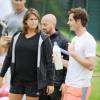 Amélie Mauresmo, enceinte, et Andy Murray à Wimbledon le 28 juin 2015. La championne française a accouché le 16 août 2015 de son premier enfant.