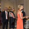 Le prince Carl Philip et la princesse Sofia de Suède, duc et duchesse de Värmland, arrivent au dîner en leur honneur à la résidence de Karlstad, à l'occasion de leur voyage dans la province de Värmland, le 26 août 2015