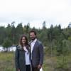 Le prince Carl Philip de Suède et la princesse Sofia visitent la réserve naturelle de Byamossarna à Arvika le 26 août 2015.  Prince Carl Philip and Princess Sofia traveled by public transport to Karlstad in Varmland. The newly married couple started a two-day introductory visit to Varmland, of which they are titular duke and duchess Here they visit Byamossarna, a new nature reserve in Arvika26/08/2015 - Arvika