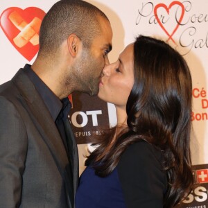 Tony Parker et sa fiancée Axelle Francine au 8eme gala de charité "Par Coeur" pour l'association "Make a Wish" à l'abbaye Paul Bocuse à Collonges, le 26 septembre 2013.