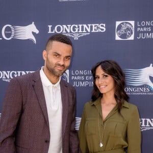 Exclusif - Tony Parker et sa femme Axelle Francine au Longines Paris Eiffel Jumping au Champ-de-Mars à Paris, le 5 juillet 2015.