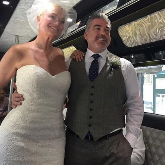 Sonya Benson et son compagnon James Markey se sont mariés ce week-end à New York. Le 28 août 2015.