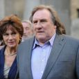 Gerard Depardieu et Jacqueline Bisset sur le tournage du film Welcome to New York à New York le 3 mai 2013.