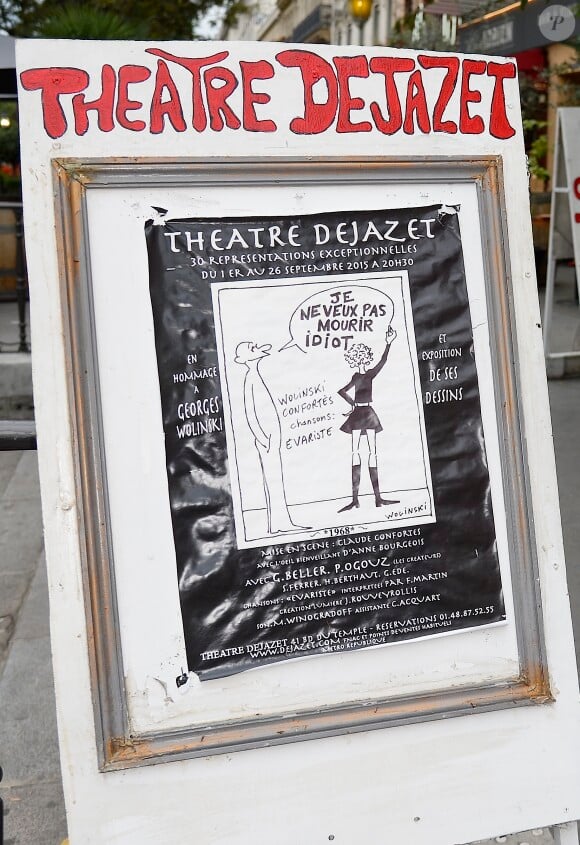 Illustration - Générale de la pièce "Je ne veux pas mourir idiot" de Georges Wolinski au théâtre Déjazet pour 30 representations exceptionnelles à Paris, le 4 septembre 2015.