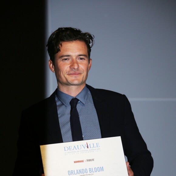 Orlando Bloom lors de son hommage à l'occasion du 41e Festival du Film Américain de Deauville le 6 septembre 2015.