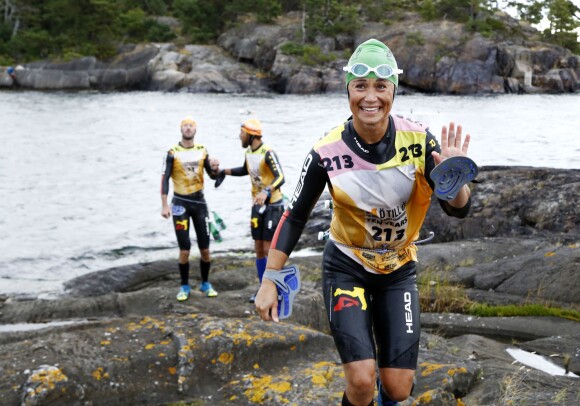 Pippa Middleton à l'épreuve sportive "Otillo Swim-Run World Championship" en Suède, le 7 septembre 2015.