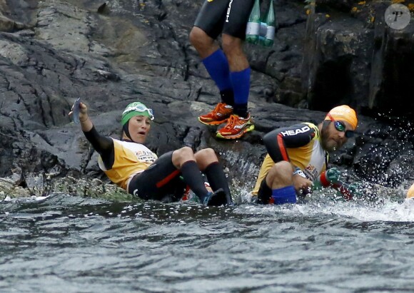 Pippa Middleton et son frère James ont pris part à l'épreuve sportive "Otillo Swim-Run World Championship" en Suède, le 7 septembre 2015.