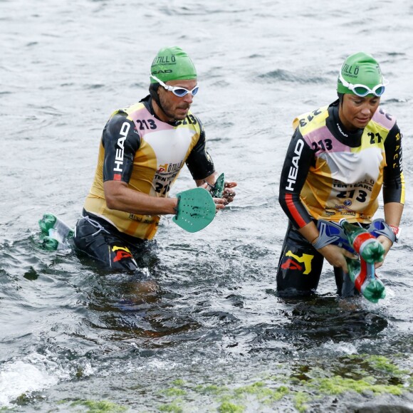 Pippa Middleton et son frère James ont participé à l'épreuve sportive "Otillo Swim-Run World Championship" en Suède, le 7 septembre 2015.