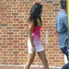 Exclusif - Selena Gomez sur le tournage du film "Neighbors 2: Sorority Rising" à Atlanta. Le 3 septembre 2015
