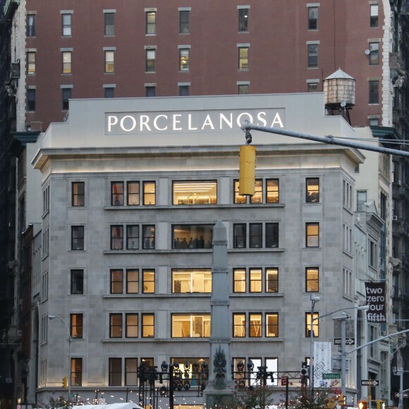 Illustration du building - Ouverture de la boutique Porcelanosa sur la 5ème Avenue à New York, le 9 septembre 2015.