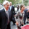 Mario Vargas Llosa et Isabel Preysler - Ouverture de la boutique Porcelanosa sur la 5ème Avenue à New York, le 9 septembre 2015.
