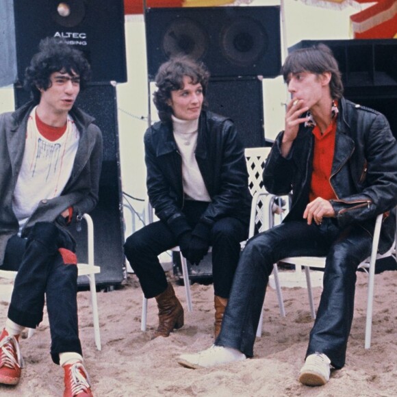 Le groupe Téléphone, composé de Jean-Louis Aubert, Louis Bertignac, Richard Kolinka et Corine Marienneau, au Festival de Cannes en mai 1980.