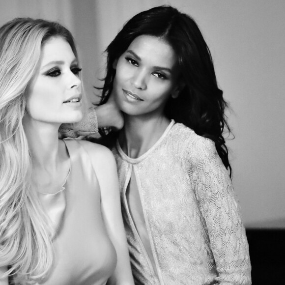 Doutzen Kroes et Liya Kebede en shooting de la campagne de la Collection Exclusive by Color Riche de L'Oréal Paris.