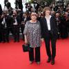 Jane Birkin et Agnès Varda - Montée des marches du film "La Glace et le Ciel" pour la cérémonie de clôture du 68 ème Festival du film de Cannes, à Cannes le 24 mai 2015.