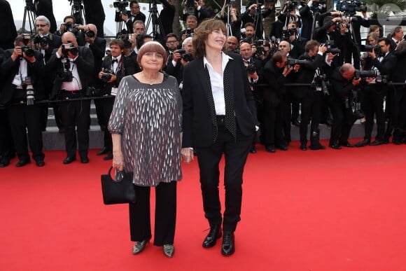 Jane Birkin et Agnès Varda - Montée des marches du film "La Glace et le Ciel" pour la cérémonie de clôture du 68 ème Festival du film de Cannes, à Cannes le 24 mai 2015.