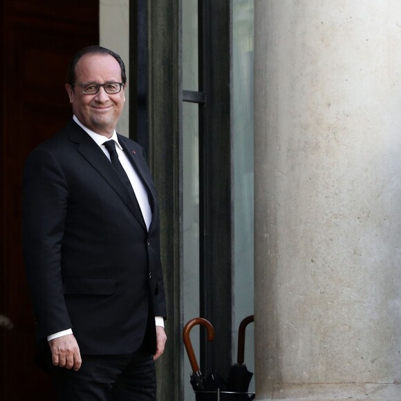 François Hollande reçoit le président nigérian Muhammadu Buhari pour un entretien au Palais de l'Elysée à Paris pour un entretien puis une conférence de presse, le 14 septembre 2015.