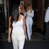 Kylie Jenner, Khloé et Kourtney Kardashian quittent l'hôtel Trump SoHo à New York. Le 14 septembre 2015.