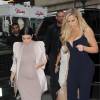 Les soeurs Kourtney, Kim (enceinte) et Khloé Kardashian à New York, le 14 septembre 2015.