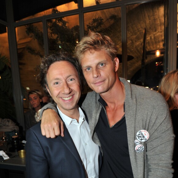 Exclusif - Stéphane Bern, Arnaud Lemaire - Dîner sensoriel "Maille" aux Jardins du Pont Neuf à Paris, le 15 septembre 2015.