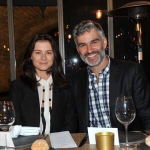 Exclusif - François Vincentelli et sa compagne Alice Dufour - Dîner sensoriel "Maille" aux Jardins du Pont Neuf à Paris, le 15 septembre 2015.