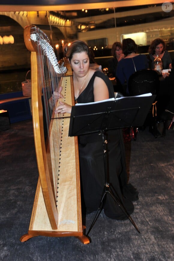 Exclusif - Harpiste - Dîner sensoriel "Maille" aux Jardins du Pont Neuf à Paris, le 15 septembre 2015.