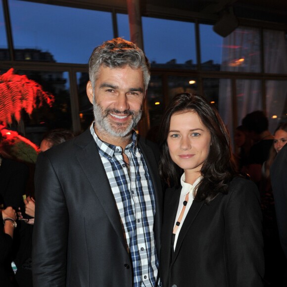 Exclusif - François Vincentelli et sa compagne Alice Dufour - Dîner sensoriel "Maille" aux Jardins du Pont Neuf à Paris, le 15 septembre 2015.