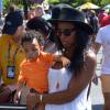 Kelly Rowland et son fils Titan lors du tournoi de l'US Open à New York le 6 septembre 2015