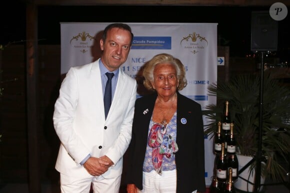 Exclusif - Eric Trolliard directeur de l'hotel Haston La Scala, Bernadette Chirac - Remise du prix Claude Pompidou pour la recherche sur la maladie d'Alzheimer à l'hôtel Aston La Scala à Nice le 11 septembre 2015.