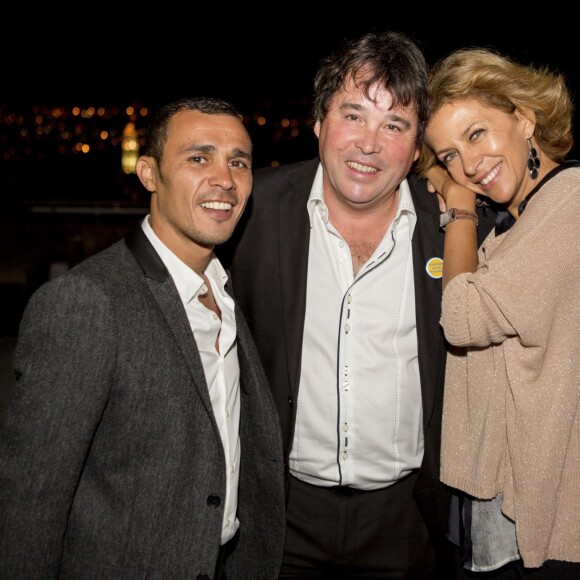 Exclusif - Brahim Asloum, Didier Audebert, Corinne Touzet - Remise du prix Claude Pompidou pour la recherche sur la maladie d'Alzheimer à l'hôtel Aston La Scala à Nice le 11 septembre 2015.
