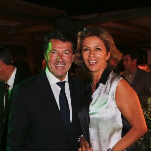Exclusif - Christian Estrosi, Corinne Touzet - Remise du prix Claude Pompidou pour la recherche sur la maladie d'Alzheimer à l'hôtel Aston La Scala à Nice le 11 septembre 2015.