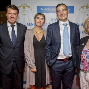 Exclusif - Christian Estrosi, Agnès Rötig (laureat 2015), Foudil Lamari (laureat 2015), Bernadette Chirac - Remise du prix Claude Pompidou pour la recherche sur la maladie d'Alzheimer à l'hôtel Aston La Scala à Nice le 11 septembre 2015.