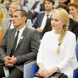 Exclusif - Corinne Touzet, Beatrice Rosen, Brahim Asloum - Remise du prix Claude Pompidou pour la recherche sur la maladie d'Alzheimer à l'hôtel Aston La Scala à Nice le 11 septembre 2015.