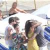 Bob Geldof avec ses filles Pixie et Fifi au lendemain de son mariage avec Jeanne Marine, le 20 septembre 2015 à Rayol-Canadel-sur-Mer