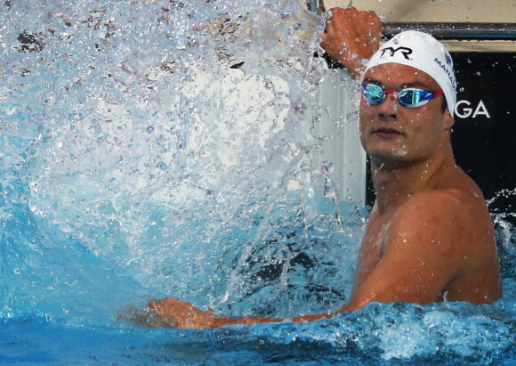Florent Manaudou après sa victoire aux championnats du monde de Kazan sur 50m nage libre le 8 août 2015