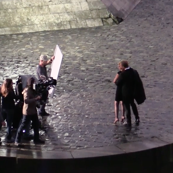 Sting et Mylène Farmer sur le tournage du clip "Stolen Car" à Paris, septembre 2015.