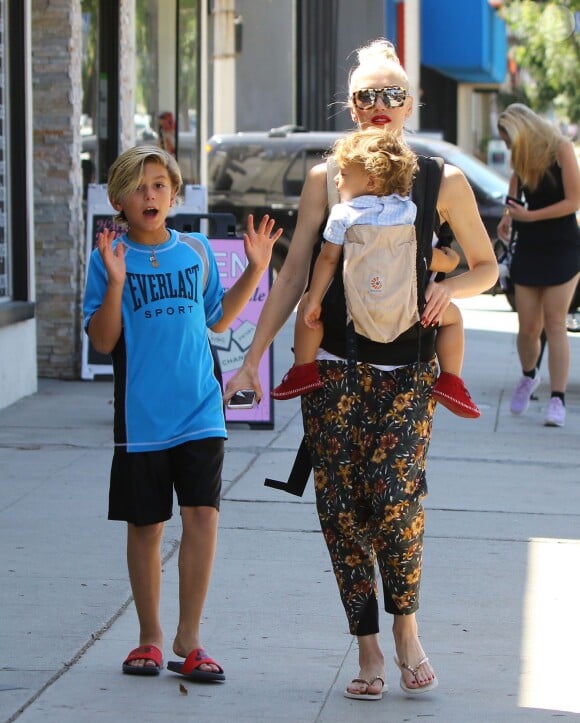 Gwen Stefani et ses fils Apollo et Zuma à Los Angeles Le 28 Août 2015