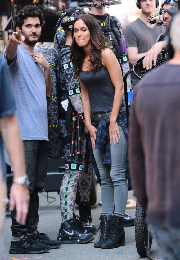 Megan Fox sur le tournage de "Teenage Mutant Ninja Turtles" à New York, le 12 mai 2015