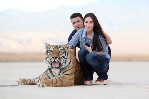 Brian Austin Green et Megan Fox passent la journée au Big Cat Encounters Ranch dans le Nevada, le 15 octobre 2010