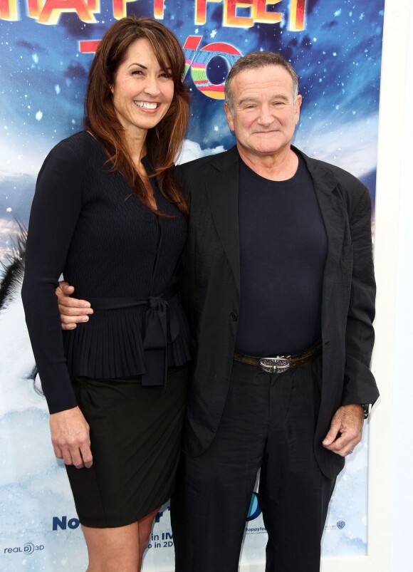 Robin Williams, Susan Schneider - Première du film Happy Feet 2 à Hollywood le 13 novembre 2011