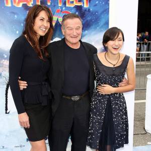 Robin Williams, Zelda Williams, Susan Schneider - Première du film Happy Feet 2 à Hollywood le 13 novembre 2011