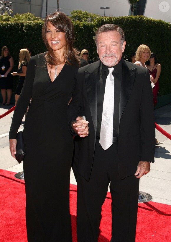 Robin Williams et sa femme Susan Schneider à la 62e édition des Creative Emmy Awards, le 21 août 2010 à Los Angeles