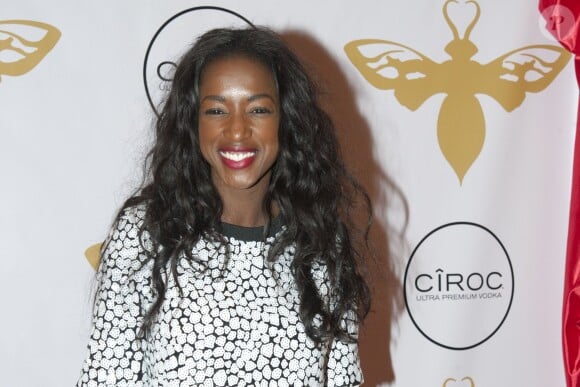 Hapsatou Sy au défilé de la marque Kate Bee ,à l'Hôtel California Paris, Champs Elysées, le 3 octobre 2015