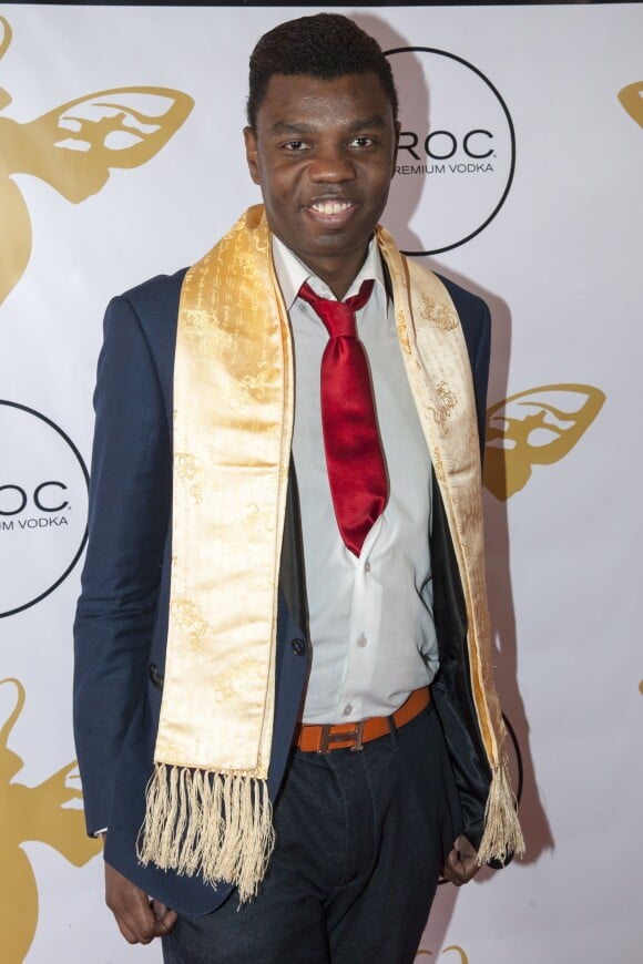 Jean-Barthélémy Bokassa (petit-fils de l'Empereur Jean-Bedel Bokassa) au défilé de la marque Kate Bee à l'Hôtel California Paris Champs Elysées, le 3 octobre 2015