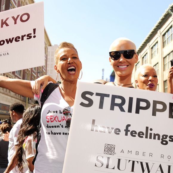 Amber Rose et sa mère Dorothy Rose - Marche des salopes organisée par Amber Rose dans les rues de Los Angeles, le 3 octobre 2015